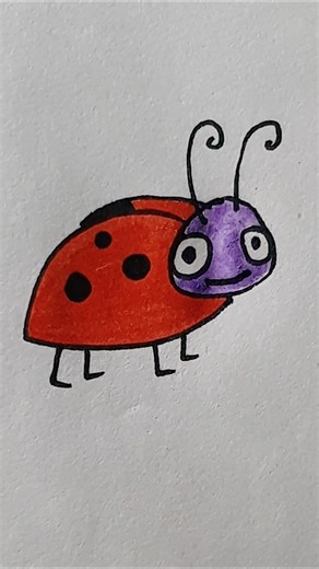 Cute lady bug 🐞easy drawing#art#easydrawing #drawing #shortvideo #shortsfeed#insects#usashorts
