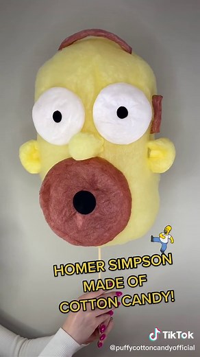 Homer Simpson Cotton Candy Art: Sweet and Delicious Animation!