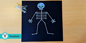Cotton Bud Skeleton | Halloween Crafts