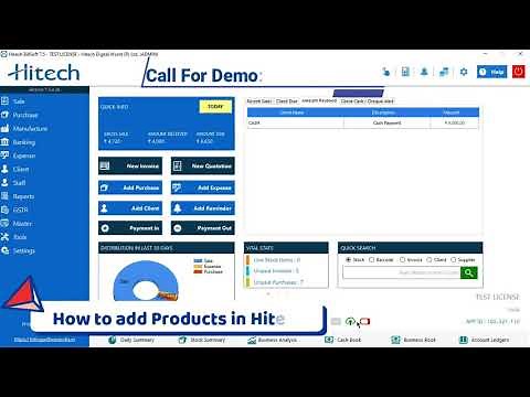 How to add Products in Hitech Billing Software in English | Maintain Stock | Item Edit Delete Stock