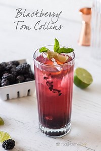 Blackberry Tom Collins Recipe- Gin Cocktail Recipe | White On Rice Coupl