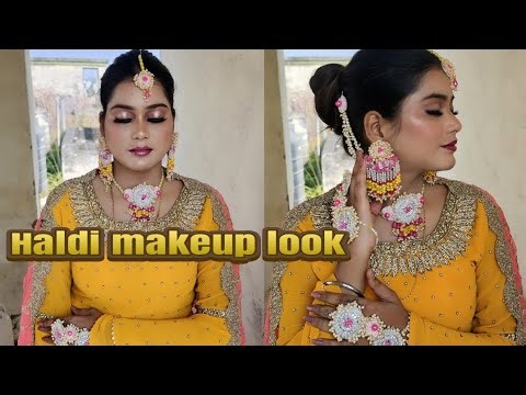 Haldi makeup look tutorial setp by setp 🌼🌼🌻🌼🌼