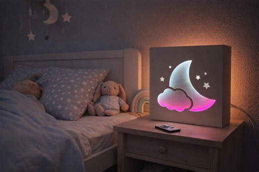Moon Night Light, Kids Bedroom, Nursery Lamp, Baby Shower Gift Ideas, Baby Room, Decor - Etsy