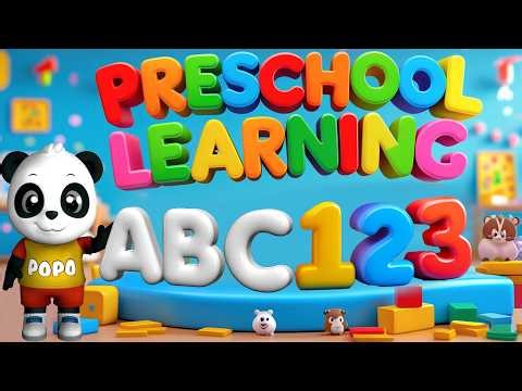 Preschool Learning activities for 3 year olds at home | Learn ABC Phonics Shapes Numbers Colors 🌈