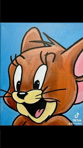 Jerry the mouse painting part 1 of 9. Commission art for janitor of the school. Classic cartoon.