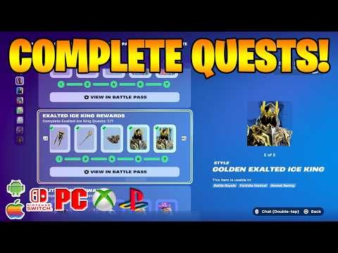 How To COMPLETE ALL EXALTED ICE KING REWARD QUESTS in Fortnite! (Free Exalted Ice King Reward Style)