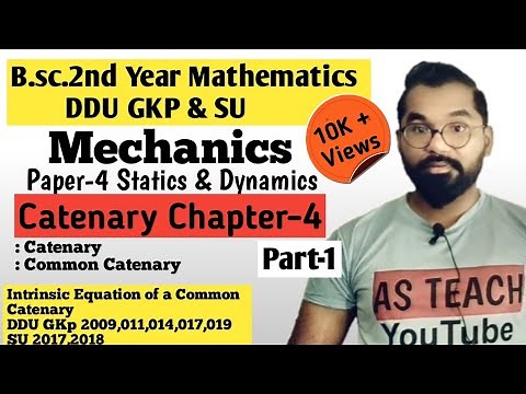 Catenary | Intrinsic Equation of a Common Catenary | B.sc.2nd year Math | ddu Gkp & SU | Part-1