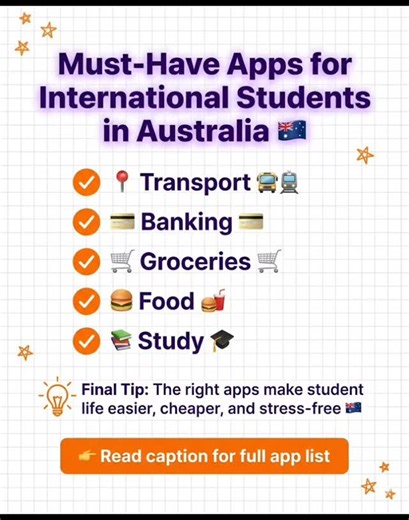 Namaste Australia | 🇦🇺 Must-Have Apps for International Students in Australia 📱 These apps will make your daily student life easier, cheaper, and stress-free.... | Instagram