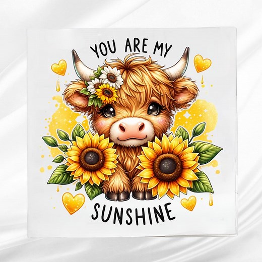 Highland Cow Fabric Panel: Sunshine Quilt Block, Sewing Projects - Etsy