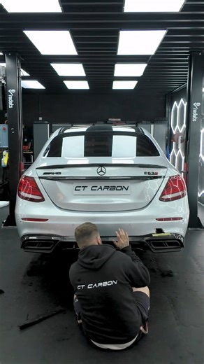 Installing a Carbon diffuser on this E63s! #Carbon #mercedesbenz #e63 #e63s #w213 #amg | CT Carbon