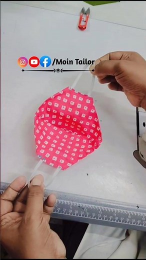 The simplest way to make a mask/very easy new style pattern mask/face mask sewing tutorial#shorts