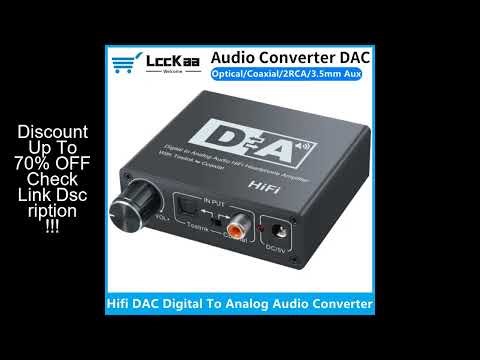 HIFI Digital To Analog Audio Converter Decoder 32-192KHz DAC Amp 3.5mm AUX 2RCA Amplifier Audio Tosl