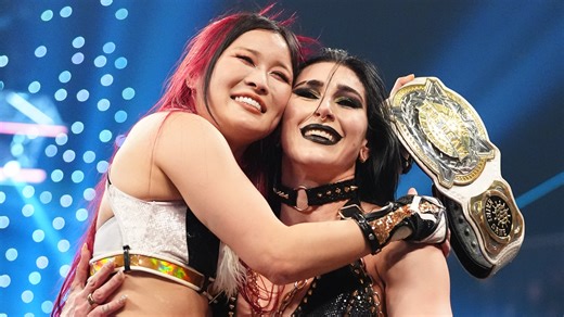 Rhea Ripley and IYO SKY overcome The Kabuki Warriors to become the new WWE Women’s Tag Team Championship. #WWERaw | WWE
