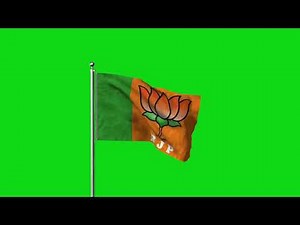 BJP flag green screen flag animation