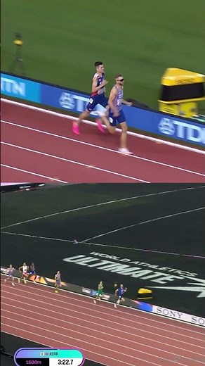 Josh Kerr doing it again in Budapest ‼️World champion 2023, #WorldAthleticsUltimate champion 2026
