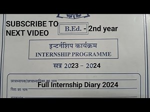 b.ed 2nd year internship diary 2023-24 Full PDF full diary | B.ed 2nd year 2023-24