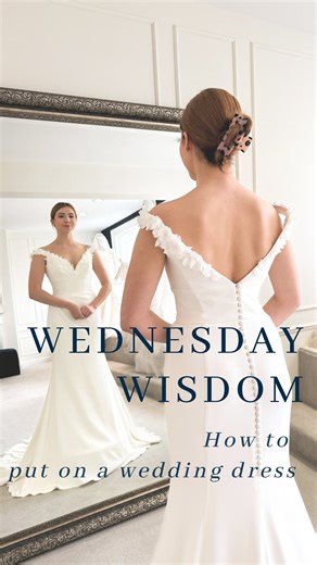 THE STEP BY STEP GUIDE TO GETTING DRESSED YOU DIDN’T KNOW YOU NEEDED! 🤍 WEDNESDAY WISDOM 🤍 ✨SAVE ✨ for your wedding day and tag the person getting you dressed on your special day: ✨Ensure the floor is CLEAN before laying your dress down ✨STEP into the dress with bare feet unless not possible due to dress fit/styling ✨Ensure the dress WAIST point is sitting in the correct place on the body before proceeding to do up the fastenings ✨ Bride can hold the dress at the waist and gently EASE the dres