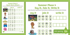 Summer Phase 4 Say It, Join It, Write It Activity