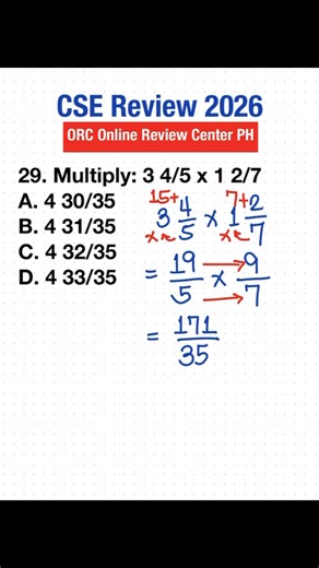 CSE Review 2026: Multiplying Mixed Numbers | ORC Online Review PH