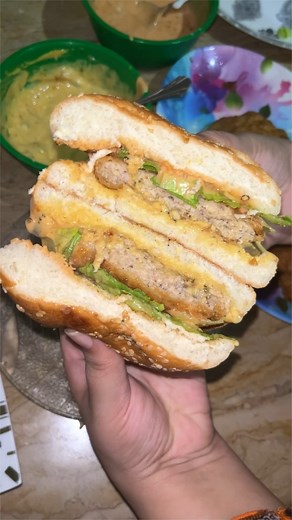 McDonald's Chicken Patty Burger Recipe with Big mac Sauce | Haris and Momin