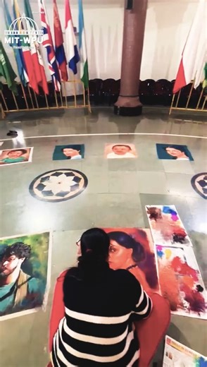 Art in motion, tradition in color. The Portrait Rangoli Workshop & Exhibition at MIT-WPU, Pune, was a visual feast. From intricate portraits to vibrant patterns, talented participants transformed the campus floor into a living gallery of cultural heritage. A celebration of patience, precision, and creativity—where art truly becomes a meeting point of tradition and imagination. #PortraitRangoli #MITWPU #ArtWorkshop #RangsamarthFoundation | MIT World Peace University