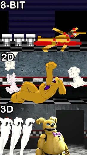 FNaF Springlock Failure In A Nutshell - 8-Bit VS 2D VS 3D