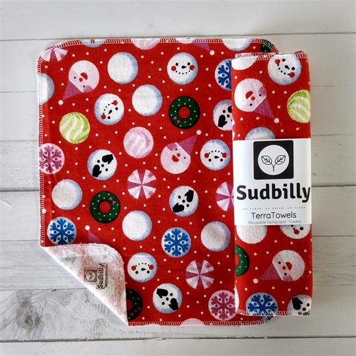 Christmas Reusable Flannel Towels: Eco-friendly Kitchen Unpaper Towels Appalachian Handmade Reusable Kitchen Towels – Eco Friendly Paper - Etsy