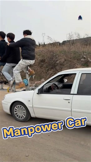 3 Man power car #diy #crazy #funnyvideo #jokes