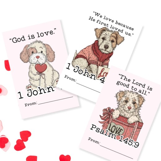 Religious Valentine Cards | Christian Bible Verse Valentine | 8 Love Scripture Tags | Church Valentine's Day Tag - Etsy