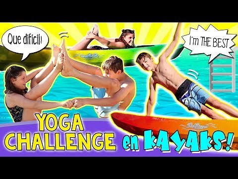 YOGA CHALLENGE on the WATER on KAYAKS in the POOL!! 😜The Hardest and Most Fun YOGA CHALLENGE