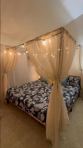 Canopy Bed DIY With Affordable Budget - Canopy Bed Idea-BEDROOM MAKEOVER-Making a simple Canopy Bed.