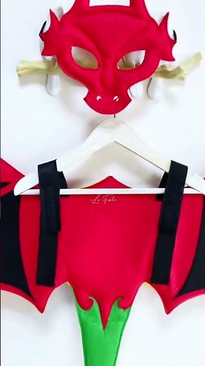 Red Dragon Costume and Dragon Mask Set #halloween #dragon #halloweencostume #kidscostumes