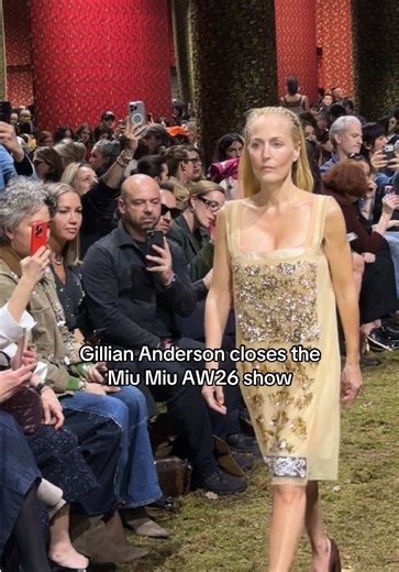 Gillian Anderson Shines at Miu Miu AW26 Show