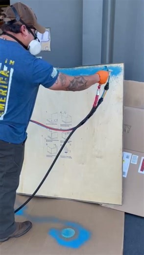 Test the spray pattern before it hits pipe.