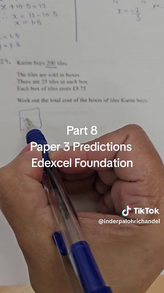 Predictions for Edexcel GCSE Foundation Paper 3