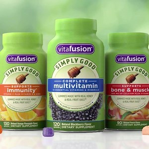 498K views · 1K reactions | Drumroll please…New Simply Good gummy vitamins are fused with real fruit juice† and honey. Now available at Walmart. | Vitafusion Gummy Vitamins | Facebook