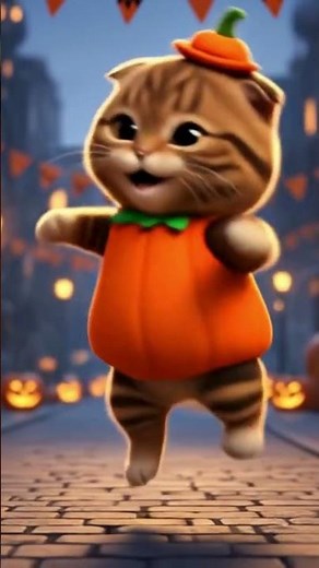 Brown Tabby Cat Halloween Dance Party! 🎃💃