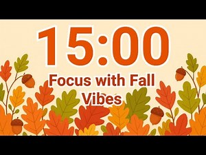15-Minute Autumn Oak & Acorn Timer – Cozy Fall Focus Countdown