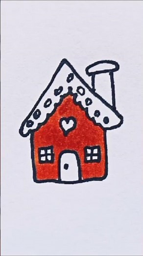 How to draw a House Easy drawing step by step made for beginners satisfying drawing ‼️.