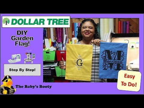 DIY Garden Flags from Dollar Tree! Easy to make & Cool Idea!