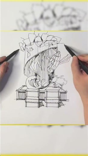 Fountain Pen Drawing | Two-Hand Drawing Gone Wild
