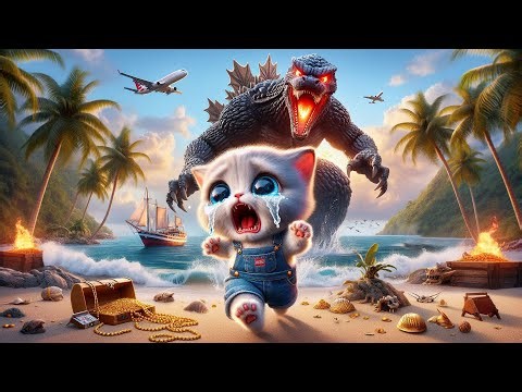 The kitten encountered a mutated Godzilla monster on its way to Vacation !🐱💥 #ai #story #catshorts