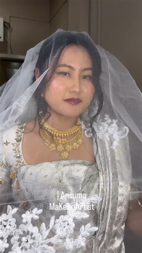 Ansumamakeupartist🧿 on Instagram: "Christian bride, glowing with grace—beauty enhanced through my artistic hands ✨🤍 Bride: illora ✨ Wearing: @gaab__store ✨ #ansumamakeupartist"