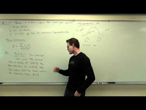 Statistics Lecture 8.4: Hypothesis Testing for Population Mean. Population Std Dev is Known.