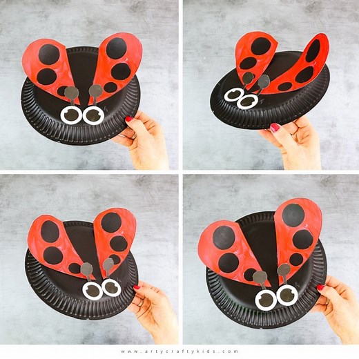 PAPER PLATE LADYBUG CRAFT https://www.artycraftykids.com/craft/paper-plate-ladybug-craft/ | Arty Crafty Kids