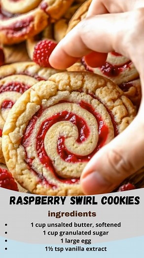 Raspberry Swirl Cookies | Buttery, Fruity & Beautifully Festive 💕(Full recipe in 💬) These cookies are almost too pretty to eat… almost! They’re soft, rich, and buttery with a sweet-tart raspberry swirl that looks like it came straight from a bakery case. Perfect for holidays, brunch tables, or just brightening up a gloomy day ☀️ | Recipes By Darya