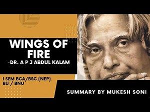 #1st sem bcabsc#bu #bnuvideos #Wings of Fire# A P J Abdul Kalam#autobiography