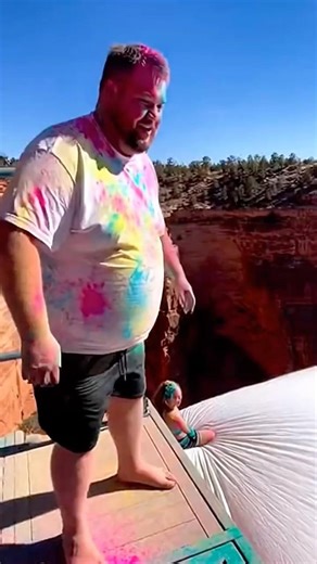 Holi Colors + Cliff Jump = Absolute Chaos 🌈😳 #HoliSpecial #ViralJump #FYP #FestivalVibes #Shorts