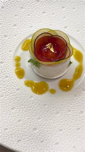 Plum Vacherin from Chef @orlando_jsoto: Jasmine Flower Cream, Mirabelle Sorbet | Le Bernardin