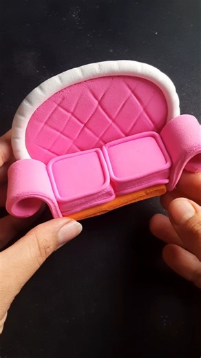 DIY cute 🥰 How to make easily sofa with Super clay #music​ #diy​ #clay​ #funny​ #trending​ #craft​